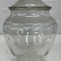 Rare Original  Emb. Lance Packing Company Glass Jar with Original Lid, Charlotte, NC