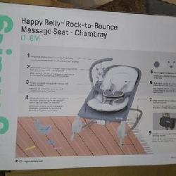 Ingenuity 2-in-1 Happy Belly Rock To Bounce Massage Baby Seat