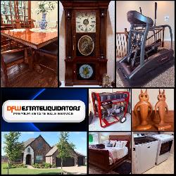 This Fri & Sat! ~Incredible Prosper Estate Sale! Commercial Fitness, Stunning Furniture, Blue Willow, Leather Sofa, KitchenAid Fridge, Clocks, Tools, Outdoor & Much More!