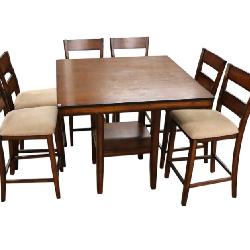 146-1 7pc. Mahogany Finish Pub Set www.SouthJerseyAuction.com