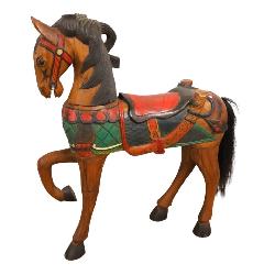 289-1 Hand Carved and Painted Carousel Style Wood Horse SouthJerseyAuction.com