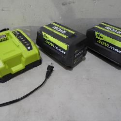 2 Ryobi 40v 8ah Batteries and Charger
