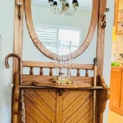 Antique Mirrored Hall Tree