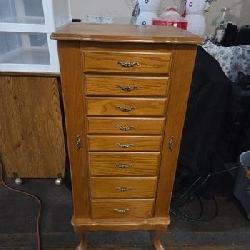 Large oak jewelry dresser