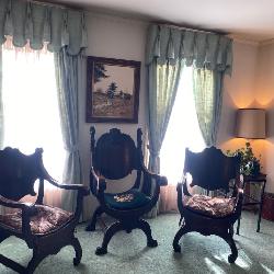 Vintage Neo Renaissance Style Lion Head Savonarola Throne Chair w/Mahogany Frame