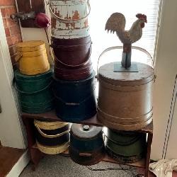 Several Early Painted Ferking Buckets