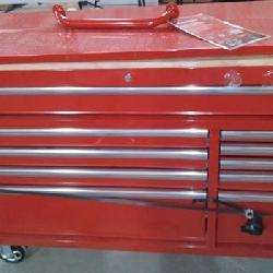 Husky 52 in. W 10-Drawer Gloss Red Mobile Workbench Cabinet