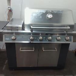 KitchanAid Stainless Steel 5 Burner Propane Grill with Ceramic Infrared Side Burner