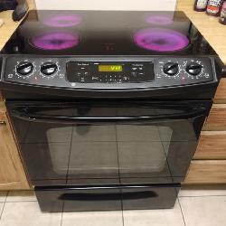 GE 30 inch Slide in Black Electric Range