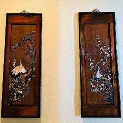 Oriental Carved Wood Wall Panels - Made in Taiwan Republic of China