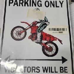 Dirt Bike Accessories Boys Motorcross Gifts Funny Dirty Bike Parking Only Vintage Tin Sign 