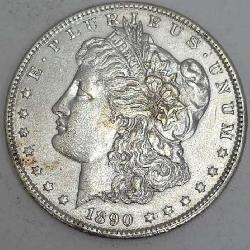 1890 Morgan silver dollar