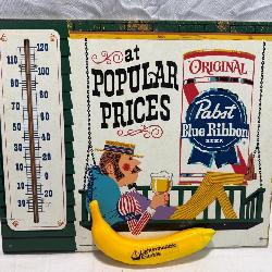 Lot # : 137 - Vintage Pabst Blue Ribbon Thermometer Sign