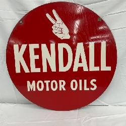 24-Inch Double-Sided Metal Kendall Motor Oils Sign