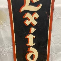 1950 Exide Batteries Embossed Metal Advertising Sign – 16×48 Inches