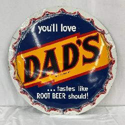 29-Inch Dad’s Root Beer Metal Bottle Cap Sign