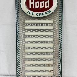 Hood Ice Cream Advertising Menu Sign, 12in x 23in