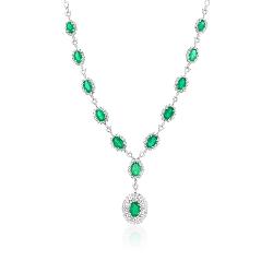 Lot #8252 Emerald & Diamond Necklace - GIA Certified
