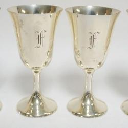 1051	4 STERLING SILVER GOBLETS, 20.2 OZT TOTAL