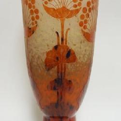 1177	LE VERRE FRANCAIS MONUMENTAL ART GLASS VASE, APPROXIMATELY 20 1/2 IN HIGH