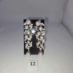 Silver and clear gem earrings