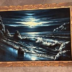 Framed Painted on Velvet Canvas -Signed by Artist (30 x40 )