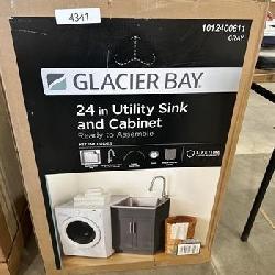 24 in. Drop-in Stainless Steel Laundry Sink with Cabinet