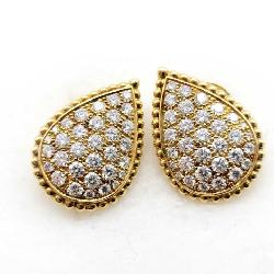 Boucheron Serpent Boheme Diamond Pave 18K Yellow Gold Earrings