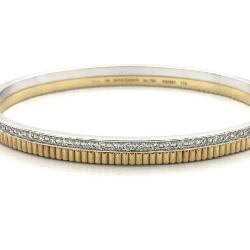 Boucheron Cattle Radiant Diamond 18K Yellow White Gold Bracelet