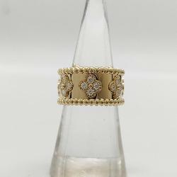 Van Cleef & Arpels Perlee Diamond Clover 18K Yellow Gold Ring