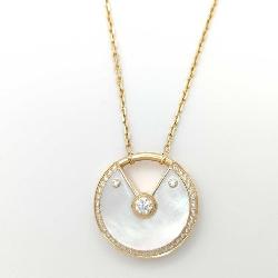 Cartier Amulette Large Mother of Pearl Diamond 18K Yellow Gold Pendant Necklace
