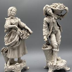 Vintage 1963 Capodimonte Porcelain Pair - Signed Pavia & Mortimer