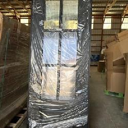 Regency 36 in. x 96 in. 3/4-6 Lite Clear Glass RHOS Onyx Stained Fiberglass Prehung Front Door