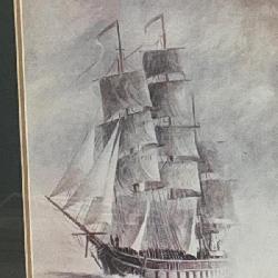 Stunning Sailing Ship Art “Sail and Fog” Signed Kelly