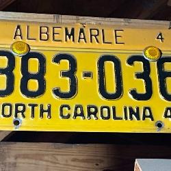 1949 NC ALBEMARLE TAG
