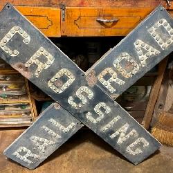 48IN.  RR CROSSING SIGN W/ CAT EYES