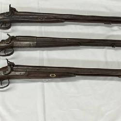 GROUP PHOTOS DOUBLE BARREL BLACK POWDER SHOTGUNS 