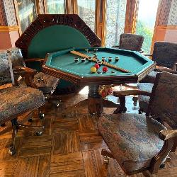 Lot # : 108 - Bummer Pool/Cards/Game Table W/Chairs