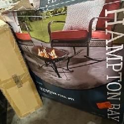 Hampton Bay Sadler 30 in. x 19 in. Round Steel Wood Burning Fire Pit in Rubbed Bronze
