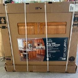 Sink Base Kitchen Cabinet in Medium Oak