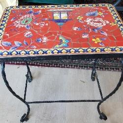 N1 - WROUGHT IRON/ MOSAIC ACCENT TABLE (L9)