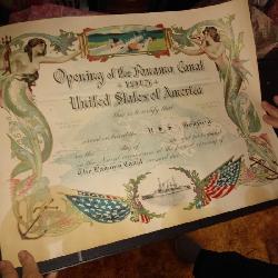 Panama canal certificate