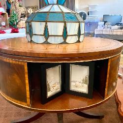 Antique Rotating Drum Library Table
