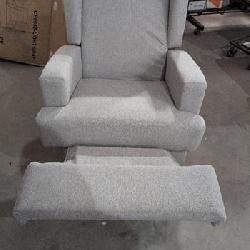 Light Gray Linen Wingback Manual Swivel Rocker Recliner