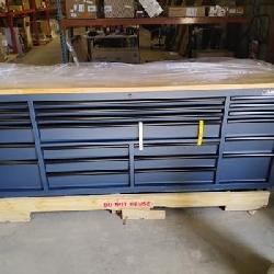 Tool Storage Heavy Duty 84 in. W Matte Blue Mobile Workbench Cabinet