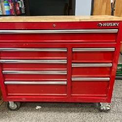 Husky 42 in. W x 18.1 in. D 8-Drawer Red Mobile Workbench Cabinet