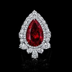 Lot #8276 Unheated Ruby & Diamond Ring-GIA Certified
