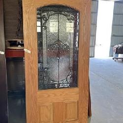 Front Door Slab with Arched Glass