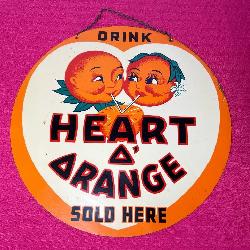 Vintage Heart O Orange 2 Sided Sign