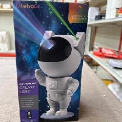 9.25 in. Sound React Multi-Color Integrated T10 1W LED Astronaut Galaxy Night Light